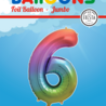 WeFiesta Folie Ballon Regenboog Cijfer 6 | 86cm WeFiesta Folie Ballon Regenboog Cijfer 6 | 86cm
