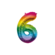 Paper Dreams Regenbogen-Folienballon Nummer 6 | 86 cm Paper Dreams Regenbogen-Folienballon Nummer 6 | 86 cm
