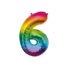 Paper Dreams Rainbow Foil Balloon Number 6 | 86cm Paper Dreams Rainbow Foil Balloon Number 6 | 86cm