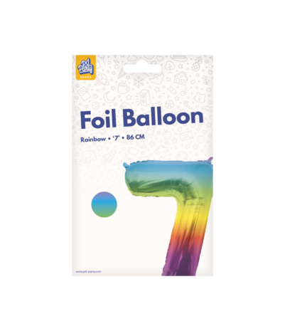 Paper Dreams Rainbow Foil Balloon Number 7 | 86cm Paper Dreams Rainbow Foil Balloon Number 7 | 86cm