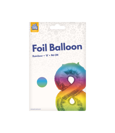 Paper Dreams Regenbogen-Folienballon Nummer 8 | 86 cm Paper Dreams Regenbogen-Folienballon Nummer 8 | 86 cm