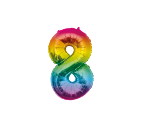 Paper Dreams Regenbogen-Folienballon Nummer 8 | 86 cm Paper Dreams Regenbogen-Folienballon Nummer 8 | 86 cm