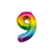 Paper Dreams Regenbogen-Folienballon Nummer 9 | 86 cm