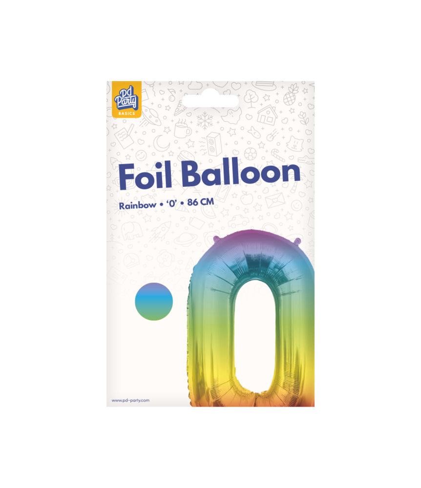 Paper Dreams Ballon en aluminium arc-en-ciel chiffre 0 | 86 cm Paper Dreams Ballon en aluminium arc-en-ciel chiffre 0 | 86 cm