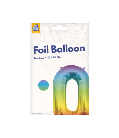 Paper Dreams Regenboog Folie Ballon cijfer 0 | 86cm Paper Dreams Regenboog Folie Ballon cijfer 0 | 86cm