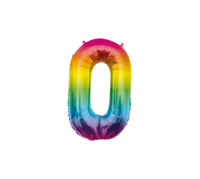 Paper Dreams Rainbow Foil Balloon Number 0 | 86cm