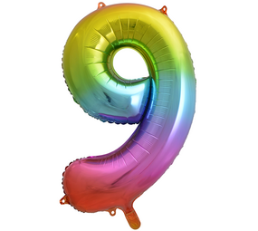 WeFiesta Rainbow Number 9 Foil Balloon | 86 cm WeFiesta Rainbow Number 9 Foil Balloon | 86 cm