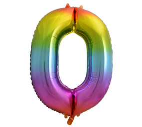 WeFiesta Rainbow Number 0 Foil Balloon | 86 cm