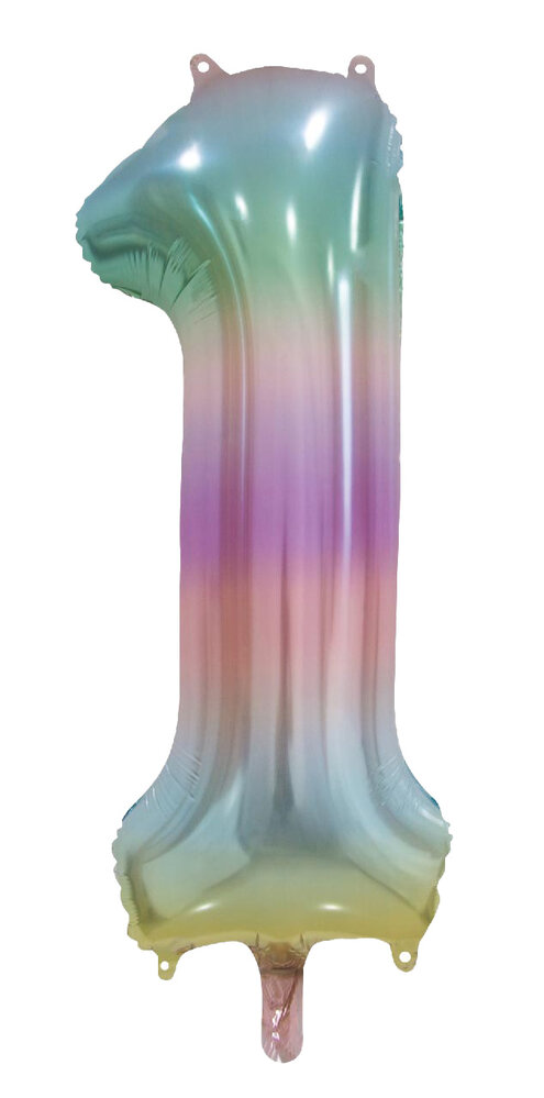 WeFiesta Pastel Rainbow Number 1 Foil Balloon | 86 cm WeFiesta Pastel Rainbow Number 1 Foil Balloon | 86 cm