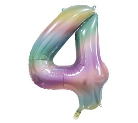 WeFiesta Pastel Rainbow Number 4 Foil Balloon | 86 cm WeFiesta Pastel Rainbow Number 4 Foil Balloon | 86 cm