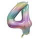 WeFiesta Pastel Rainbow Number 4 Foil Balloon | 86 cm