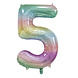 WeFiesta Pastel Rainbow Number 5 Foil Balloon | 86 cm WeFiesta Pastel Rainbow Number 5 Foil Balloon | 86 cm