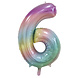 WeFiesta Pastel Rainbow Number 6 Foil Balloon | 86 cm WeFiesta Pastel Rainbow Number 6 Foil Balloon | 86 cm