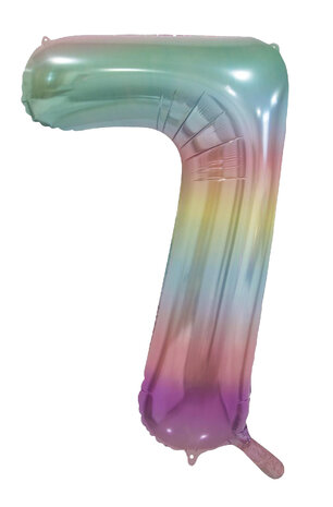 WeFiesta Folienballon Pastell-Regenbogen Zahl 7 | 86 cm WeFiesta Folienballon Pastell-Regenbogen Zahl 7 | 86 cm