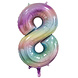 WeFiesta Ballon en aluminium chiffre 8 arc-en-ciel pastel | 86 cm WeFiesta Ballon en aluminium chiffre 8 arc-en-ciel pastel | 86 cm