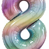 WeFiesta Pastel Rainbow Number 8 Foil Balloon | 86 cm