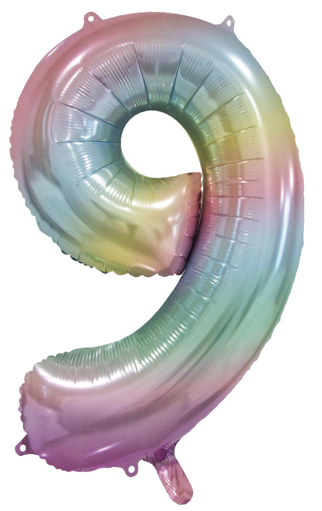 WeFiesta Pastel Rainbow Number 9 Foil Balloon | 86 cm WeFiesta Pastel Rainbow Number 9 Foil Balloon | 86 cm