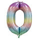 WeFiesta Pastel Rainbow Number 0 Foil Balloon | 86 cm WeFiesta Pastel Rainbow Number 0 Foil Balloon | 86 cm