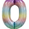 WeFiesta Ballon en aluminium chiffre 0 arc-en-ciel pastel | 86 cm WeFiesta Ballon en aluminium chiffre 0 arc-en-ciel pastel | 86 cm