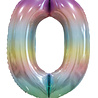 WeFiesta Pastel Rainbow Number 0 Foil Balloon | 86 cm WeFiesta Pastel Rainbow Number 0 Foil Balloon | 86 cm