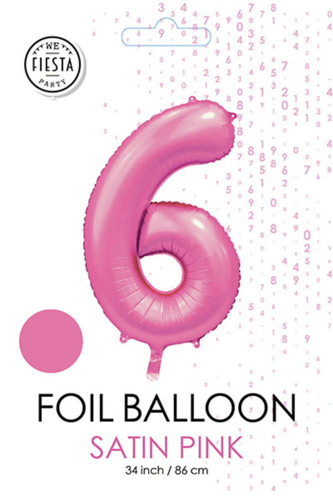 WeFiesta Pink Number 6 Balloon Glossy | 86 cm WeFiesta Pink Number 6 Balloon Glossy | 86 cm