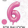 WeFiesta Roze Cijfer Ballon 6 jaar Glans | 86cm