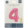 Folat Folienballon Zahl 4 Matt Rosa | 86 cm Folat Folienballon Zahl 4 Matt Rosa | 86 cm