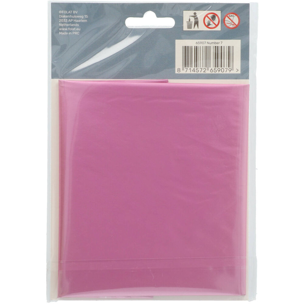 Folat Folienballon Zahl 7 Matt Rosa | 86 cm Folat Folienballon Zahl 7 Matt Rosa | 86 cm