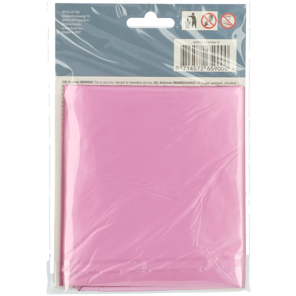 Folat Folie Ballon Cijfer 0 Mat Roze | 86cm Folat Folie Ballon Cijfer 0 Mat Roze | 86cm