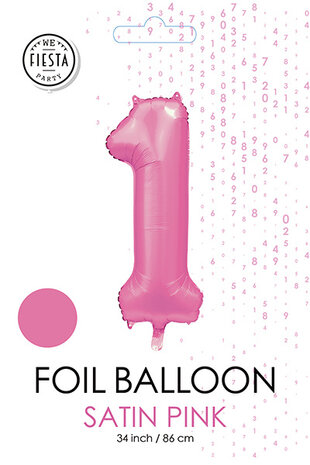 WeFiesta Ballon Chiffre 1 Rose Brillant | 86 cm WeFiesta Ballon Chiffre 1 Rose Brillant | 86 cm