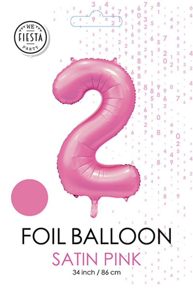 WeFiesta Pink Number 2 Balloon Glossy | 86 cm WeFiesta Pink Number 2 Balloon Glossy | 86 cm