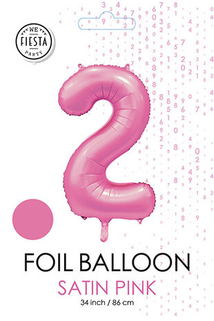 WeFiesta Pink Number 2 Balloon Glossy | 86 cm WeFiesta Pink Number 2 Balloon Glossy | 86 cm
