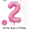WeFiesta Ballon Chiffre 2 Rose Brillant | 86 cm WeFiesta Ballon Chiffre 2 Rose Brillant | 86 cm