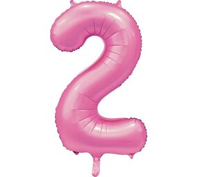WeFiesta Roze Cijfer Ballon 2 jaar Glans | 86cm WeFiesta Roze Cijfer Ballon 2 jaar Glans | 86cm