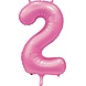 WeFiesta Rosa Zahlenballon 2 Glänzend | 86 cm WeFiesta Rosa Zahlenballon 2 Glänzend | 86 cm