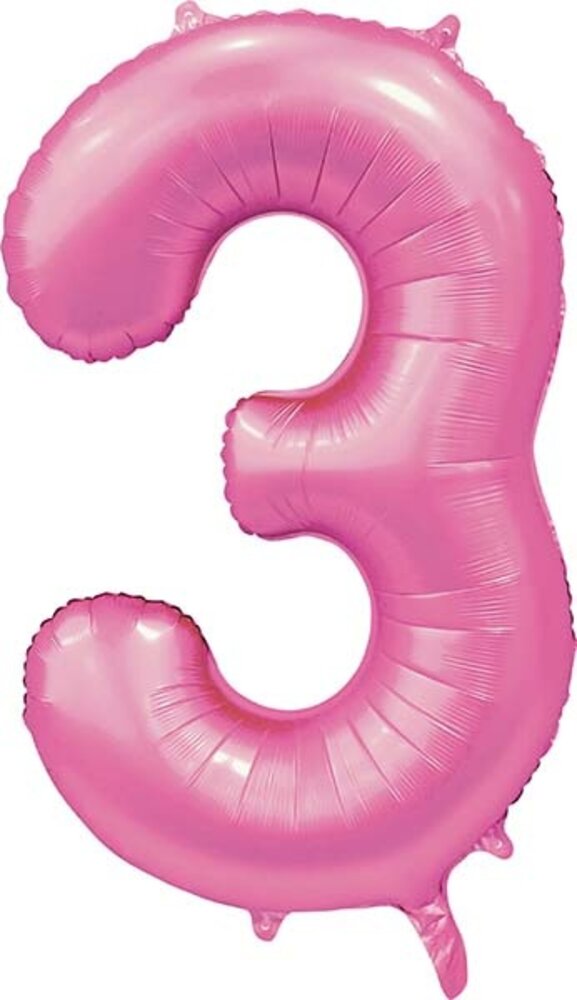 WeFiesta Pink Number 3 Balloon Glossy | 86 cm WeFiesta Pink Number 3 Balloon Glossy | 86 cm
