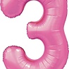 WeFiesta Ballon Chiffre 3 Rose Brillant | 86 cm WeFiesta Ballon Chiffre 3 Rose Brillant | 86 cm