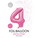 WeFiesta Rosa Zahlenballon 4 Glänzend | 86 cm WeFiesta Rosa Zahlenballon 4 Glänzend | 86 cm