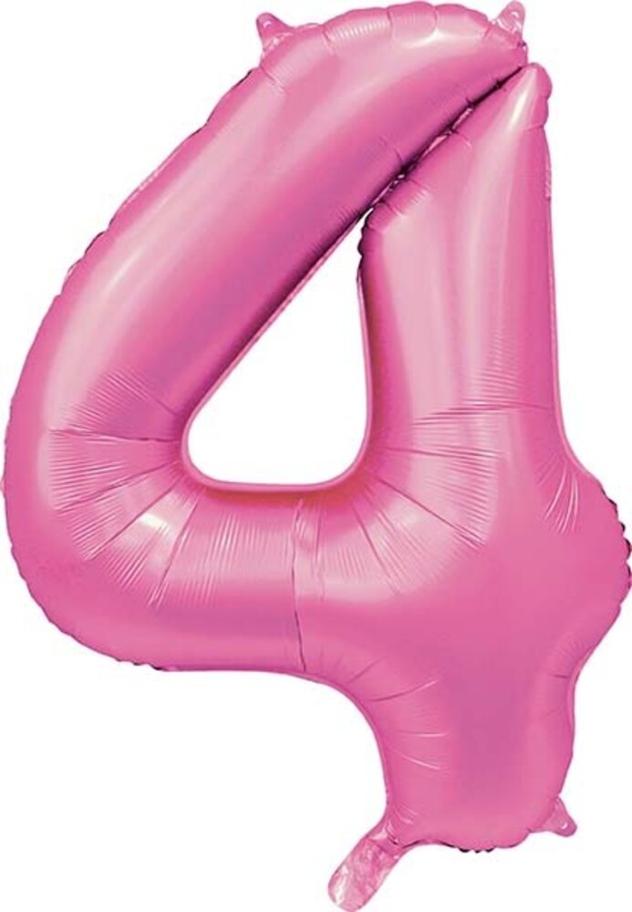 WeFiesta Ballon Chiffre 4 Rose Brillant | 86 cm WeFiesta Ballon Chiffre 4 Rose Brillant | 86 cm