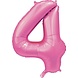 WeFiesta Roze Cijfer Ballon 4 jaar Glans | 86cm WeFiesta Roze Cijfer Ballon 4 jaar Glans | 86cm