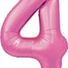WeFiesta Ballon Chiffre 4 Rose Brillant | 86 cm