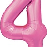WeFiesta Roze Cijfer Ballon 4 jaar Glans | 86cm WeFiesta Roze Cijfer Ballon 4 jaar Glans | 86cm
