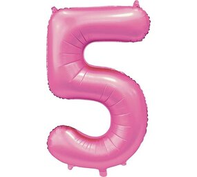 WeFiesta Rosa Zahlenballon 5 Glänzend | 86 cm WeFiesta Rosa Zahlenballon 5 Glänzend | 86 cm