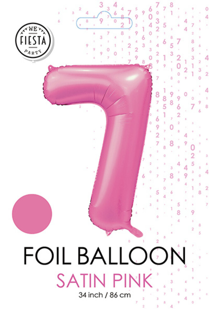 WeFiesta Ballon Chiffre 7 Rose Brillant | 86 cm WeFiesta Ballon Chiffre 7 Rose Brillant | 86 cm