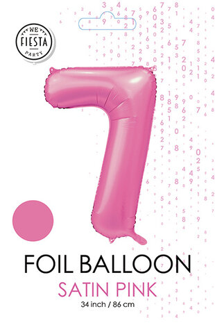 WeFiesta Rosa Zahlenballon 7 Glänzend | 86 cm WeFiesta Rosa Zahlenballon 7 Glänzend | 86 cm