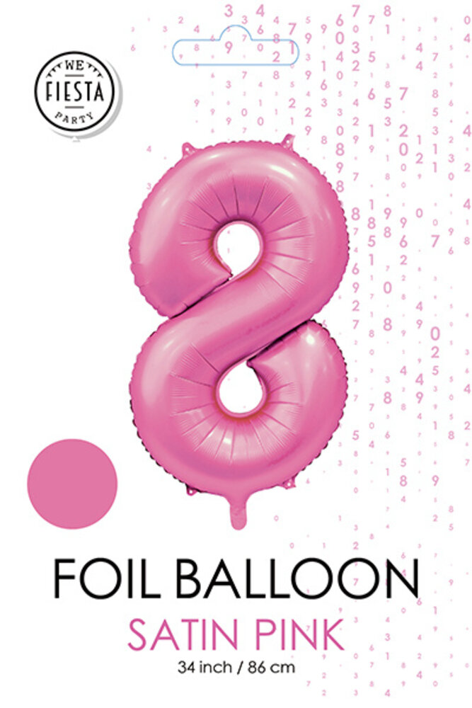 WeFiesta Pink Number 8 Balloon Glossy | 86 cm WeFiesta Pink Number 8 Balloon Glossy | 86 cm