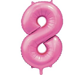 WeFiesta Rosa Zahlenballon 8 Glänzend | 86 cm WeFiesta Rosa Zahlenballon 8 Glänzend | 86 cm