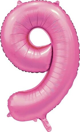 WeFiesta Rosa Zahlenballon 9 Glänzend | 86 cm WeFiesta Rosa Zahlenballon 9 Glänzend | 86 cm