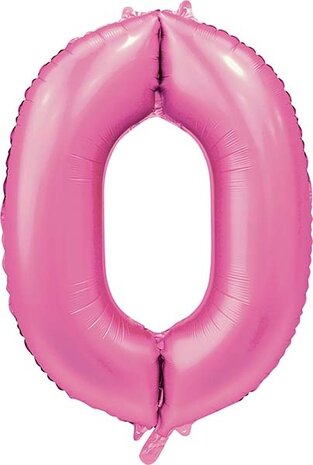 WeFiesta Ballon Chiffre 0 Rose Brillant | 86 cm WeFiesta Ballon Chiffre 0 Rose Brillant | 86 cm