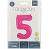 Folat Folie Ballon Cijfer 5 Fuchsia Roze | 86cm